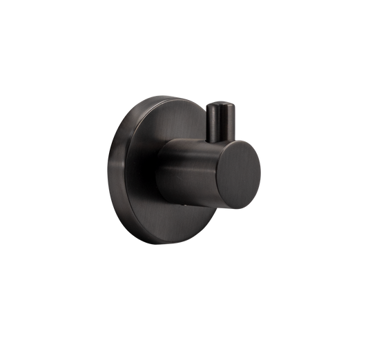 Robe/Towel Hook - Phoenix Bathroom Accessory Premium Icon Range in Gun Metal Finish, (L) 5.1cm | (W) 5.1cm | (H) 5.1cm