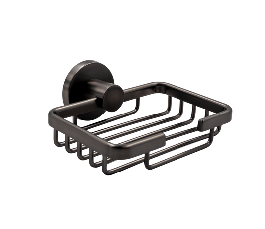 Soap Dish/Basket - Phoenix Bathroom Accessory Premium Icon Range in Gun Metal Finish, (L) 17.0cm | (W) 6.6cm | (H) 5.1cm
