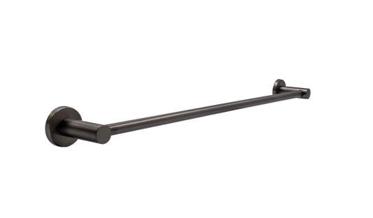 Single Towel Rail 600mm - Phoenix Bathroom Accessory Premium Icon Range in Gun Metal Finish, (L) 60.0cm | (W) 6.6cm | (H) 5.1cm