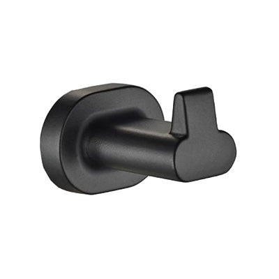 Robe/Towel Hook - Raven Bathroom Accessory Icon Conventional Range in Black, (L) 6.4cm | (W) 6.1cm | (H) 6.3cm