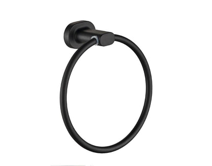 Towel Ring - Raven Bathroom Accessory Icon Conventional Range in Black, (L) 18.5cm | (W) 6.1cm | (H) 17.2cm