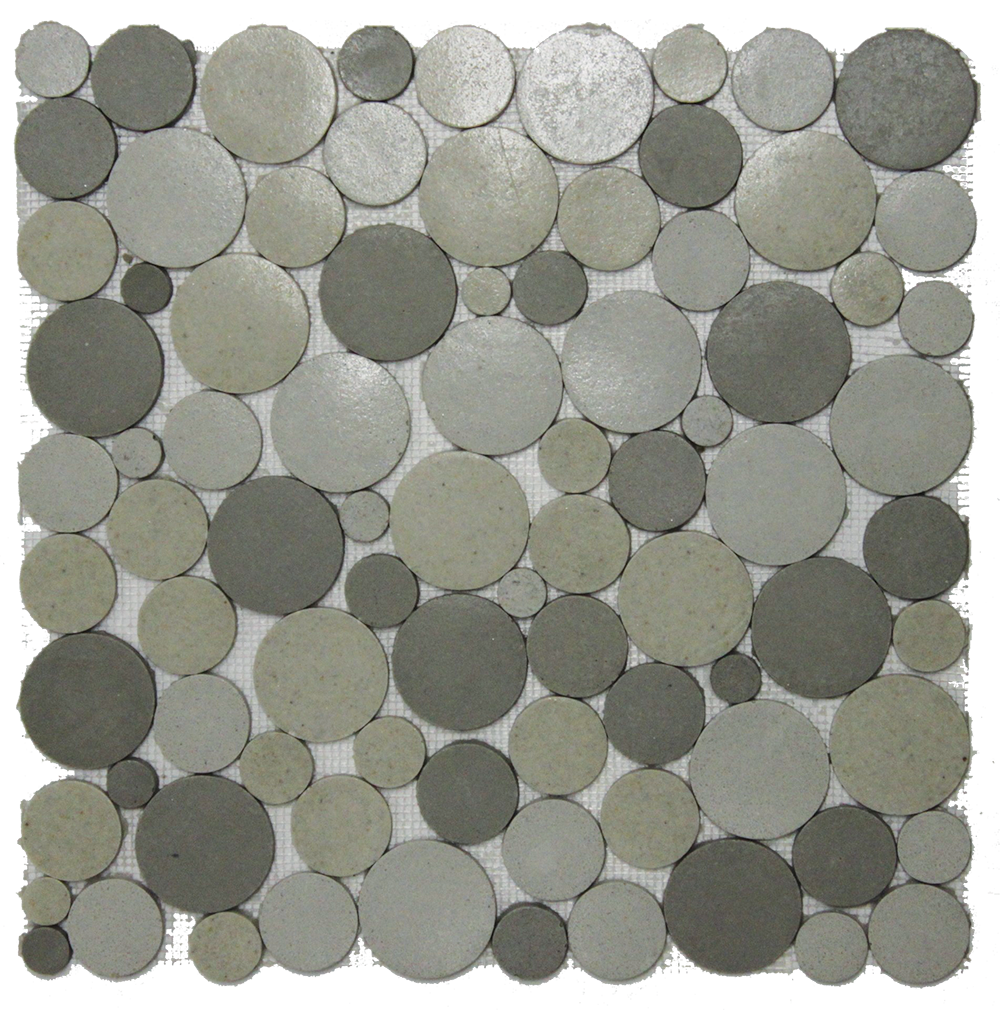 Mosaic Reconstituted Stone - Rounds, Calico, 300x300