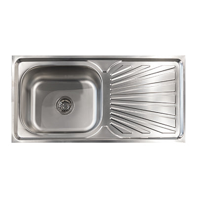 Sink - Single End Bowl, Drop-In, 910mmx460mmx155mm, 301 Grade Stainless Steel