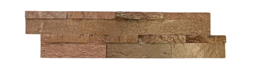 Cladding - Natural Stone Wall Copper Slate Cladding, 8 Unique Tiles, 600x150mm (Box of 8, 0.72SQM)