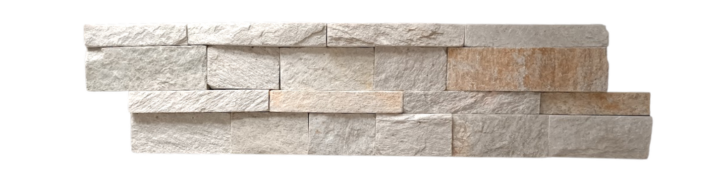 Cladding - Natural Stone Wall Earth Mix Quartzite Slate Cladding, 8 Unique Tiles, 600x150mm (Box of 8, 0.72SQM)