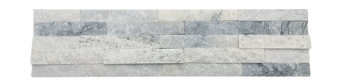 Cladding - Natural Stone Wall Glacier Marble Slate Cladding, 8 Unique Tiles, 600x150mm (Box of 8, 0.72SQM)