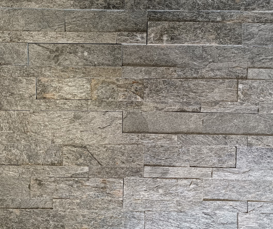 Cladding - Natural Stone Wall Graphite Grey Slate Cladding, 8 Unique Tiles, 600x150mm (Box of 8, 0.72SQM)
