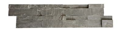 Cladding - Natural Stone Wall Noir Black Slate Cladding, 8 Unique Tiles, 600x150mm (Box of 8, 0.72SQM)