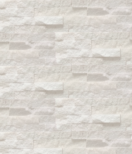 Cladding - Natural Stone Wall Moonstone White Marble Slate Cladding, 7 Unique Tiles, 600x150mm (Box of 7, 0.63 SQM)