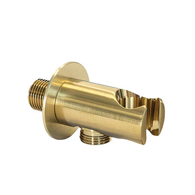 Wall Bracket for Handshower - Includes Outlet, Round, Brushed Gold Finish