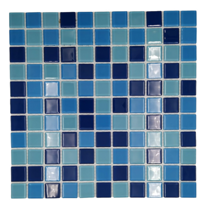 Mosaic Pool - Glass, Square, Iceberg Blue, 300x300 - 25mm