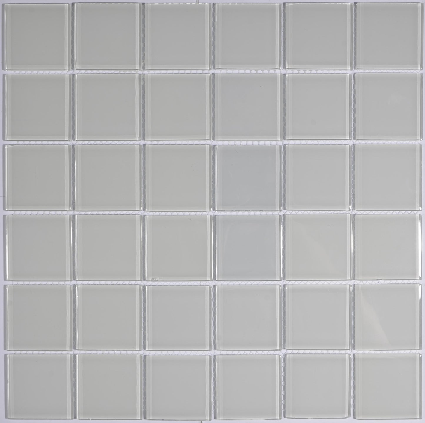 Mosaic Glass - Gloss, Square, White, 300x300 - 48mm