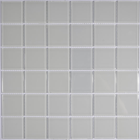 Mosaic Glass - Gloss, Square, White, 300x300 - 48mm