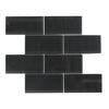 Mosaic Glass - Gloss, Metro-Subway, Charcoal, 300x300 - 150mm