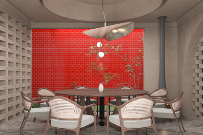 Mosaic Glass - Gloss, Metro-Subway, Red, 300x300 - 150mm