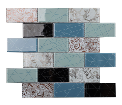 Mosaic Glass - Metro, Neptune Brick, 300x300