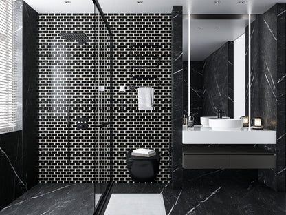 Mosaic Glass - Metro, Obsidian, 300x300