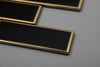 Mosaic Glass - Metro, Black w Gold Border, 300x300