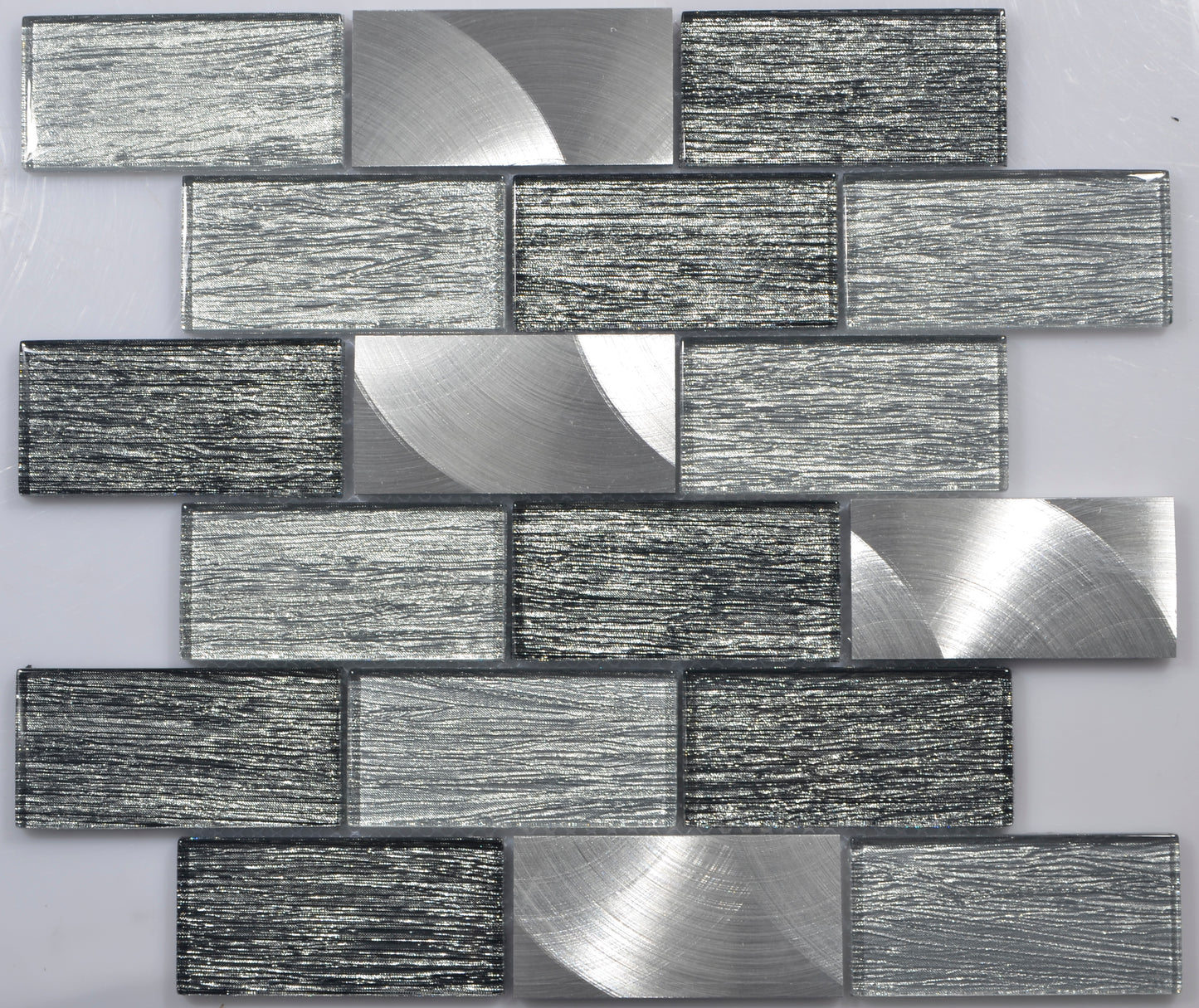 Mosaic Glass - Linear, Grey/Graphite, 300x300