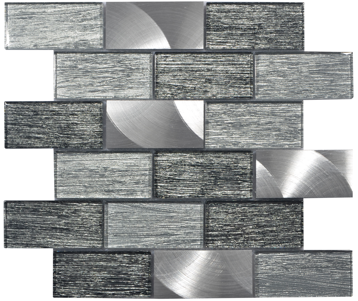 Mosaic Glass - Linear, Grey/Graphite, 300x300