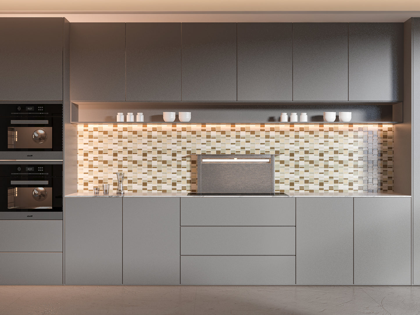 Mosaic Stone & Glass Blend - Rectangular, Milky Way, 300x300