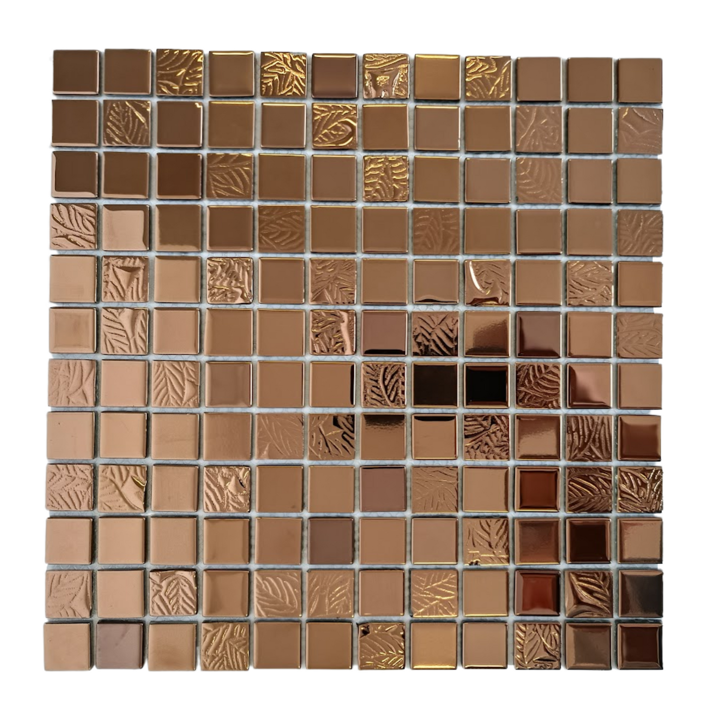 Mosaic Glass - Square, Molten Copper, 300x300 - 23mm