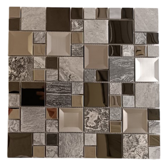 Mosaic Pool - Glass/Stone/Metal Blend, Square, Venus, 300x300