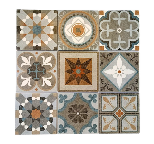 Tile Deco - Persian, 20 Unique Tiles, 200x200mm (Box of 30, 1.2 SQM)