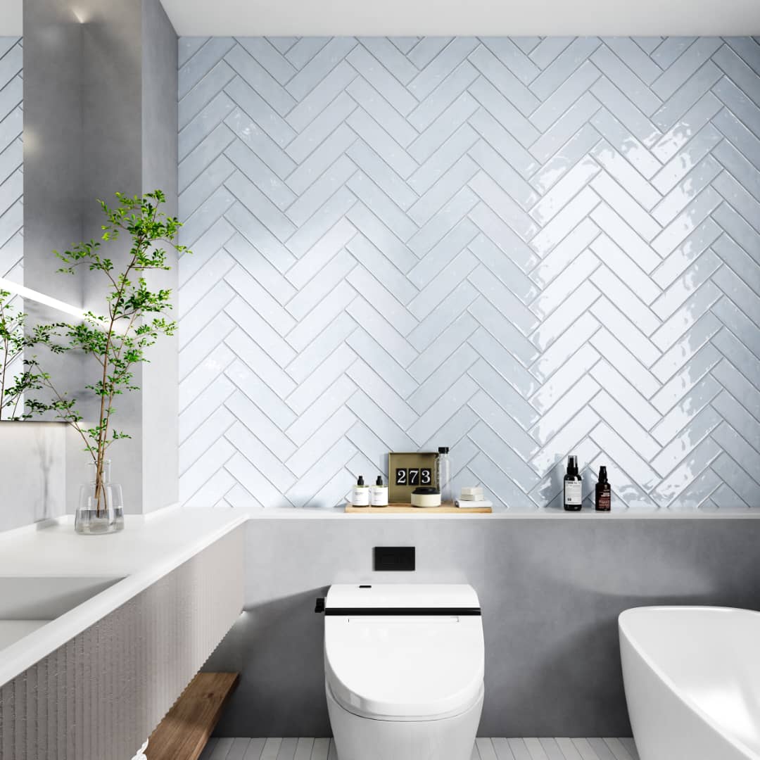 Tile Subway - Glazed, White, 300x75mm (Box of 44, 1 SQM)
