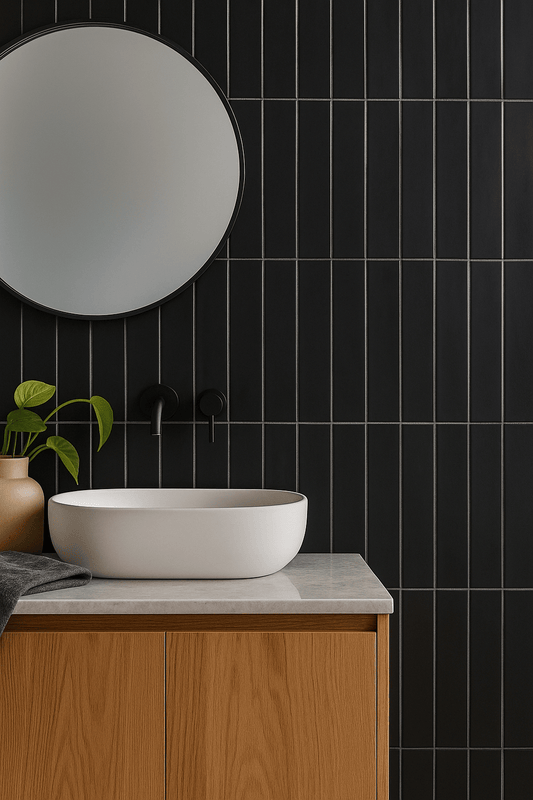 Tile Subway - Matt, Black Pastel, 300x75mm (Box of 44, 1 SQM)