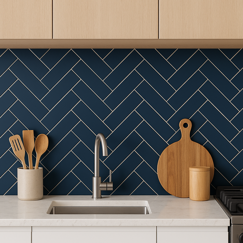 Tile Subway - Matt, Petrol Blue Pastel, 300x75mm (Box of 44, 1 SQM)