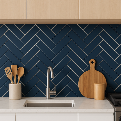 Tile Subway - Matt, Petrol Blue Pastel, 300x75mm (Box of 44, 1 SQM)