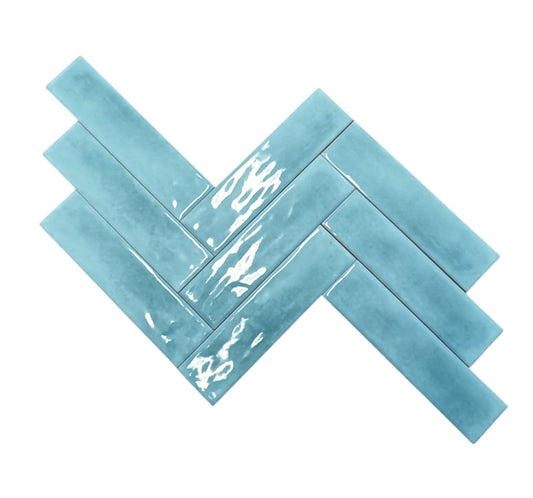 Tile Subway - Gloss, Aquamarine, 300 - 75mm (Box of 50, 1.1 SQM)