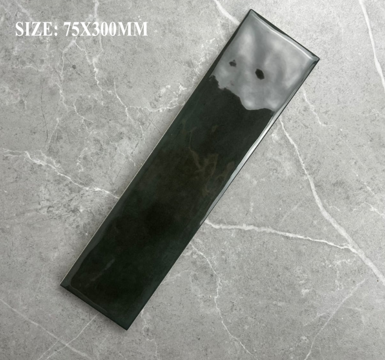 Tile Subway - Gloss, Carbon Black, 300 - 75mm (Box of 50, 1.1 SQM)