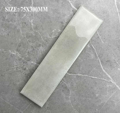 Tile Subway - Gloss, Cloud Grey, 300 - 75mm (Box of 50, 1.1 SQM)