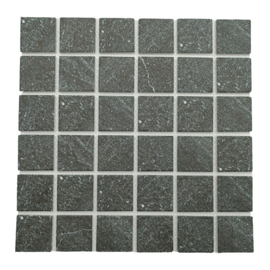 Mosaic Porcelain - Un-Glazed, Full Bodied Porcelain, Anti-Slip, Basalt Grey, 300x300mm - 45mm