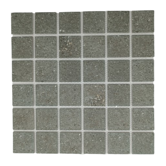 Mosaic Porcelain - Un-Glazed, Full Bodied Porcelain, Anti-Slip, Fossil Grey, 300x300mm - 45mm