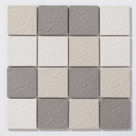 Mosaic Porcelain - Glazed, Full Bodied Porcelain, Square, Bianco, Matt, Medium, 300x300 - 73mm