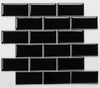 Mosaic Porcelain - Glazed, Metro Black Bevelled, Gloss, 300x300 - 95mm