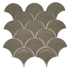 Mosaic Porcelain - Glazed, Fans, Taup, 73mm