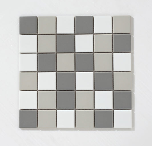Mosaic Porcelain - Glazed, Square, Greyton, Gloss, 300x300 - 48mm
