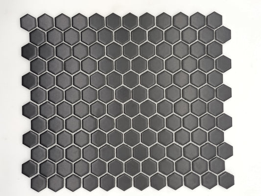 Mosaic Porcelain - HEX, Black, Matt, Small, 300x300 - 23mm