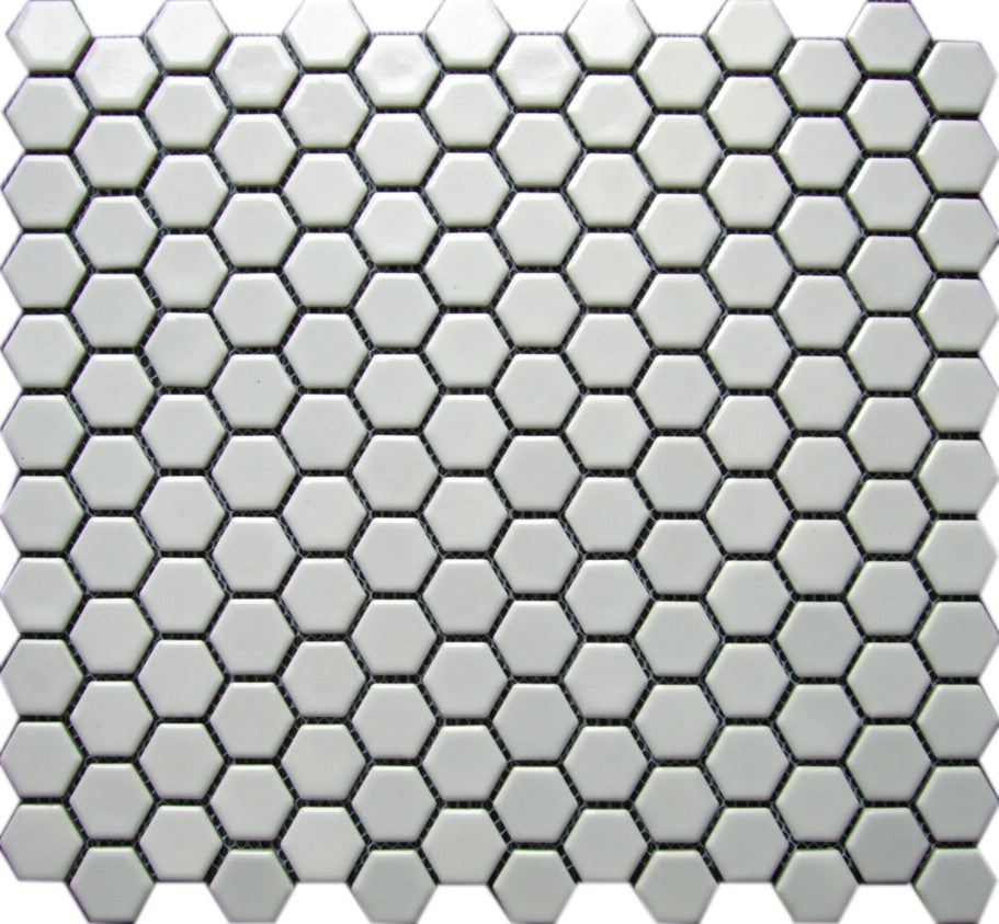 Mosaic Porcelain - HEX, White, Gloss, Small, 300x300 - 23mm