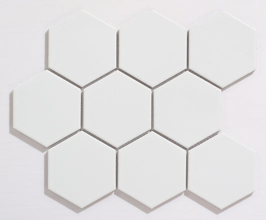 Mosaic Porcelain - HEX, White, Matt, Large, 300x300 - 95mm