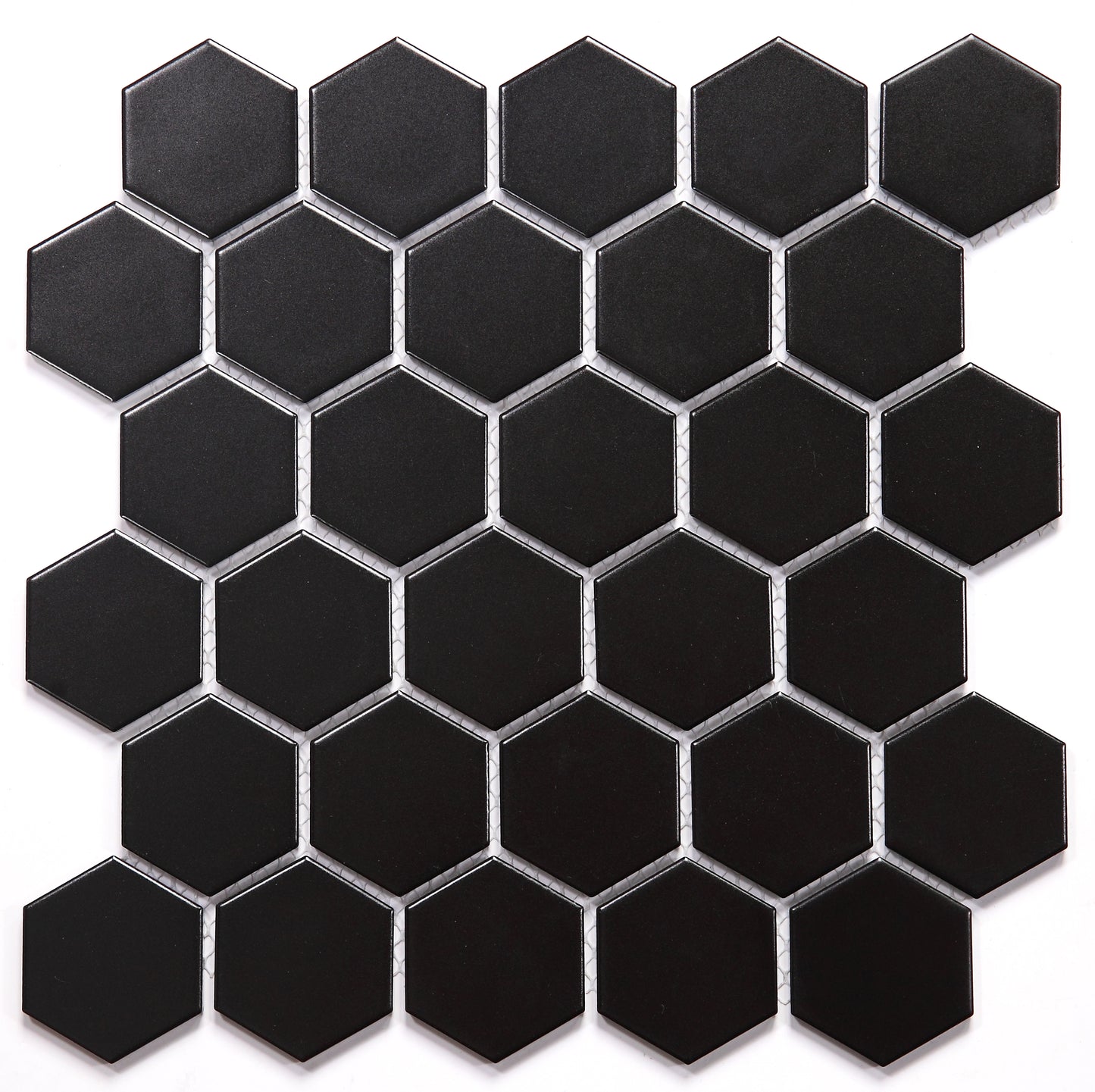 Mosaic Porcelain - HEX, Black, Matt, Medium, 300x300 - 51mm