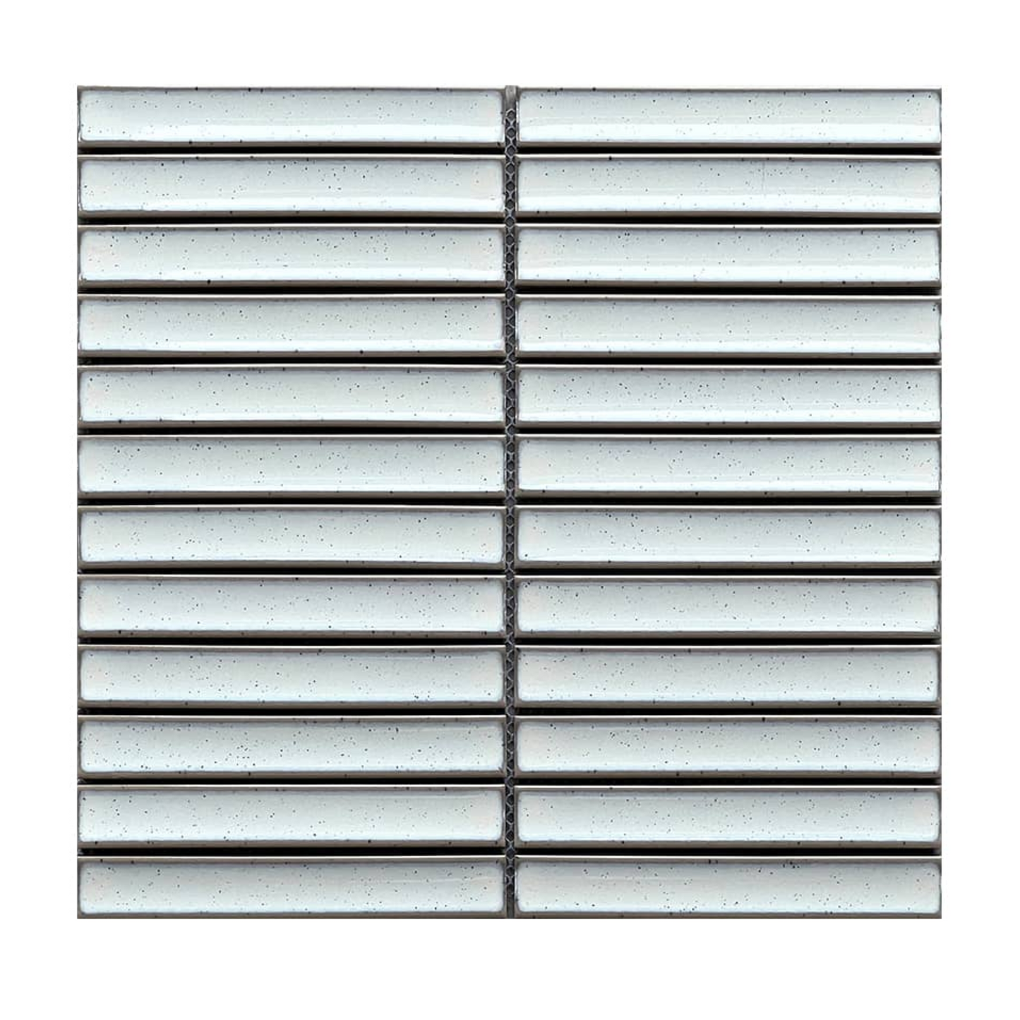 Mosaic Porcelain - Glazed, Finger Tile, Kit Kat, Speckled Frost, Gloss, 294x294mm