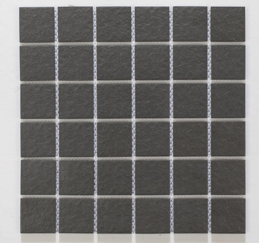 Mosaic Porcelain - Glazed, Full Bodied Porcelain, Square, Dark Grey, Matt, 300x300 - 45mm