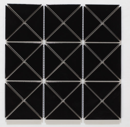 Mosaic Porcelain - Glazed, Black Triangles, Gloss, 273.75x273.75 - 42mm
