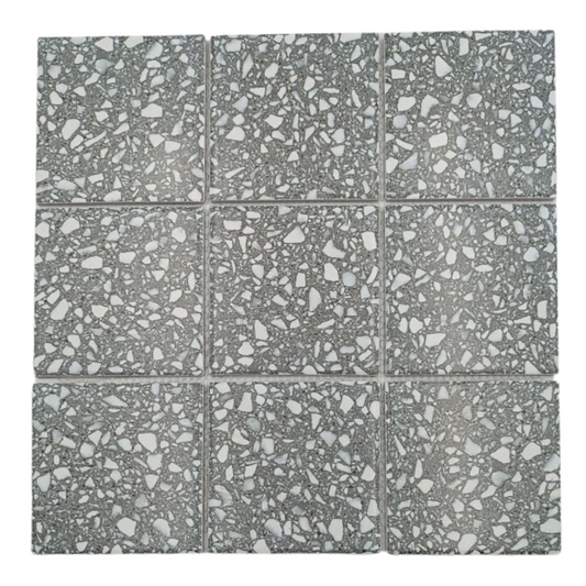 Mosaic Porcelain - Glazed, Grey Terazzo, 300x300mm - 97mm