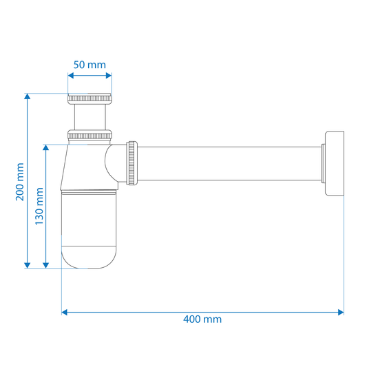 Bottle Trap - Plastic, Chrome Plated Finish 32mm/40mm